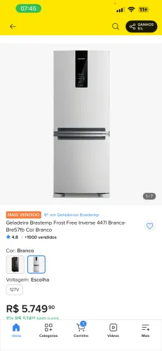 Geladeira brastemp inverse 482L