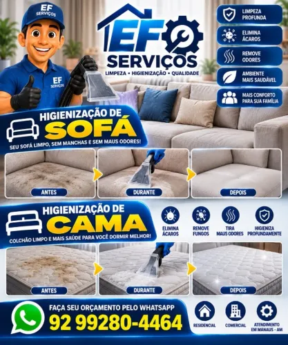 Higienização e Limpeza de Sofá em Manaus