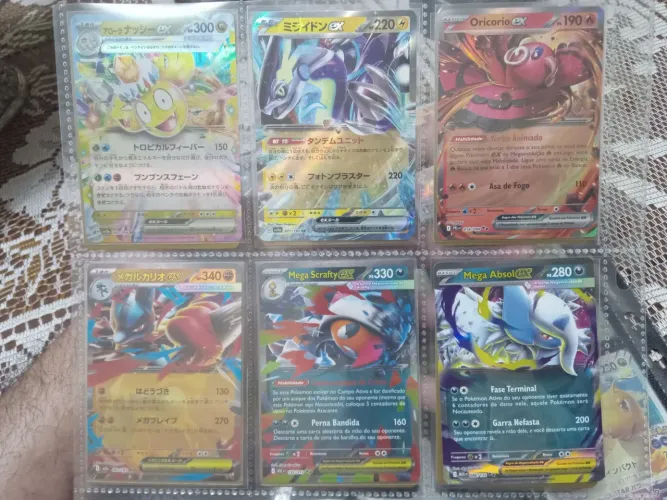 Seis cartas Pokémon tcg Ex e Mega 