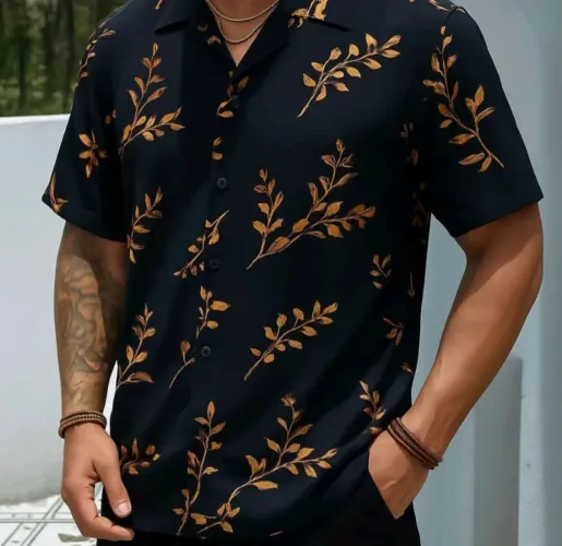 Camisa Havaiana Masculina de Viscose com Estampa Floral G