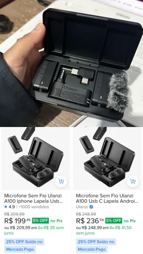 Microfone Sem Fio Ulanzi A100 ? NOVO