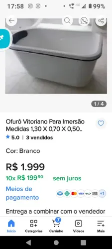 Ofurô novo 130x 0.70 cm