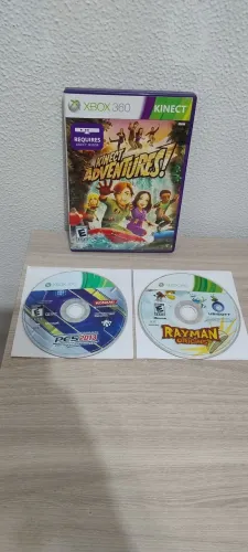 Lote 3 jogos XBox 360 - PES 2013 - Rayman Origins - Kinect Adventures 