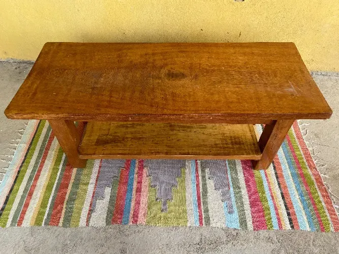 MESA DE CENTRO E CANTO MADEIRA MACIÇA