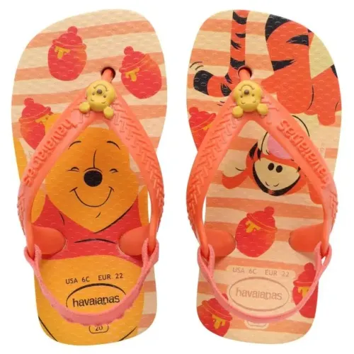 Chinelo Havaianas Infantil Bebê Baby Disney Classic Laranja *