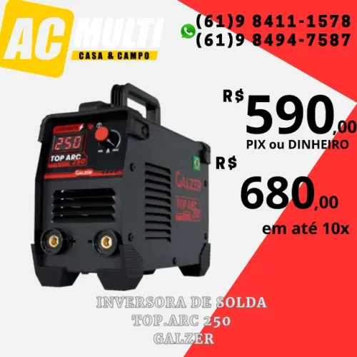 Inversor de Solda TOP.ARC 250 Amp Galzer