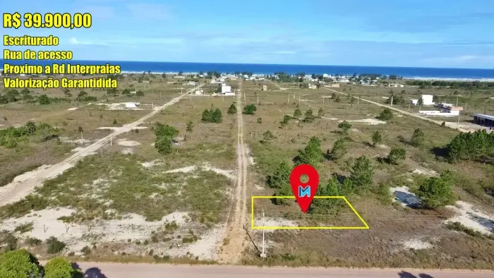 Terreno a venda com entrada de 15.000,00 em Balneário Gaivota - SC