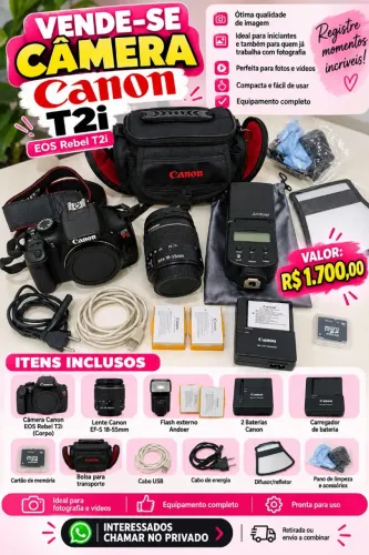 Vende-se câmera Canon T2i