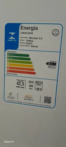 Freezer CONSUL CHA31F 309 LITROS! IMPERDÍVEL!