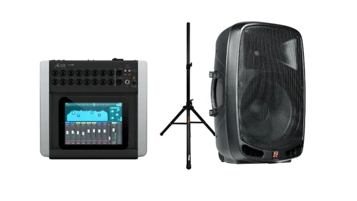 Kit Mesa de Som Digital Behringer X Air X18 18 Canais + Caixa Ativa Staner PS1501