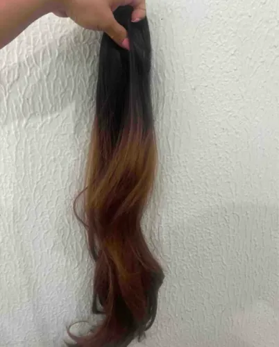 Extensão Aplique Rabo de Cavalo Piranha/Garra Liso 70cm - Marrom Claro / Ombré