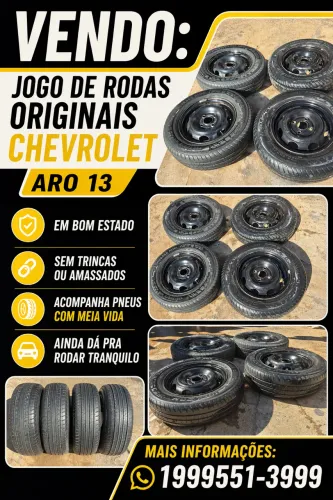 Jogo de rodas Originais Aro 13 Chevrolet