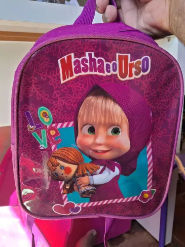Mochila Infantil Feminina Masha e o Urso