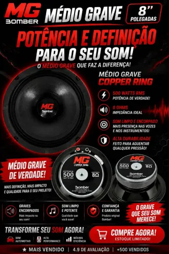 Falante Bomber 8" 500w