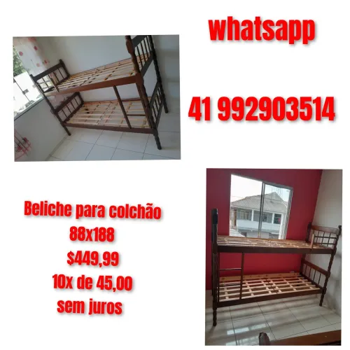 Beliche # madeira para colchão 88x188 $ 10x de 45,00