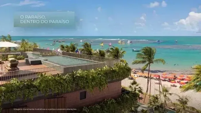 PORTO DE GALINHAS - FLAT com 35 m² sendo 1 quarto de frente para as piscinas naturais.