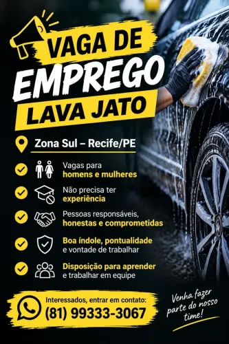 VAGA DE EMPREGO - LAVA JATO