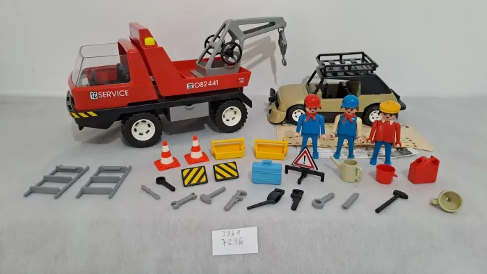 MT Playmobil 3961 Caminhão Guincho (Ótimo Estado) + Carro + Bonecos + Acessórios + Peças