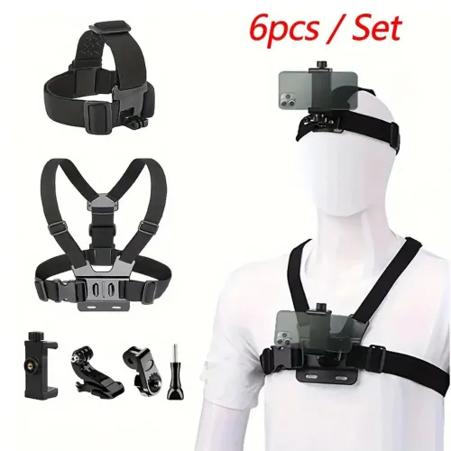 Kit Suporte para Peitoral e Capacete multifuncional 6 peças