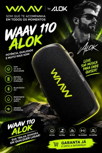 Caixa waaw 110 alok Bluetooth