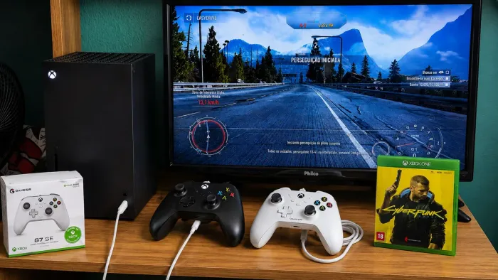 Xbox Series X + 2 Controles + Cyberpunk 2077 Completo e Muito Conservado