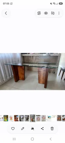 MESA DE VIDRO TEMPERADO - 6 LUGARES