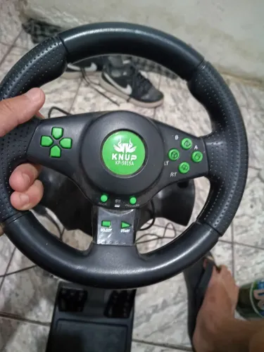 Volante de Vibração Gamer Pro KP-5815 Xbox 360, ps3, PS2, Pc USB Knup