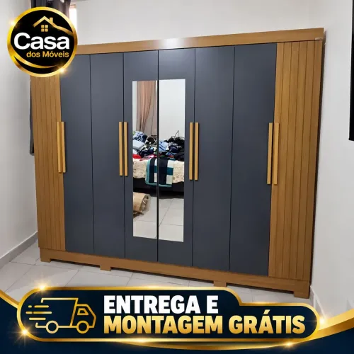 Guarda roupa 8Portas - Freijó Cinza