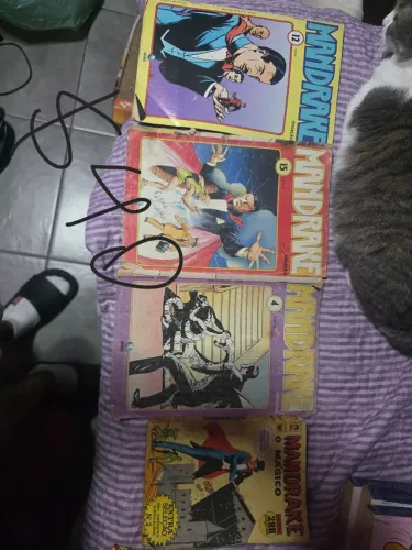 Lote com 4 gibis antigos Mandrake ótimo estado de conservação considerado o tempo