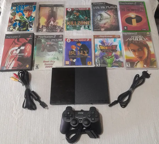 Playstation 2 destravado com jogos topp!!