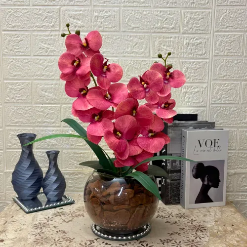 Arranjo luxuoso de orquídeas artificiais