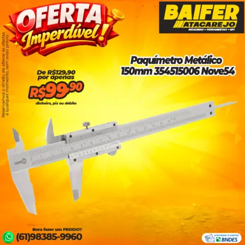 Paquímetro Metálico 150mm 354515006 Nove54