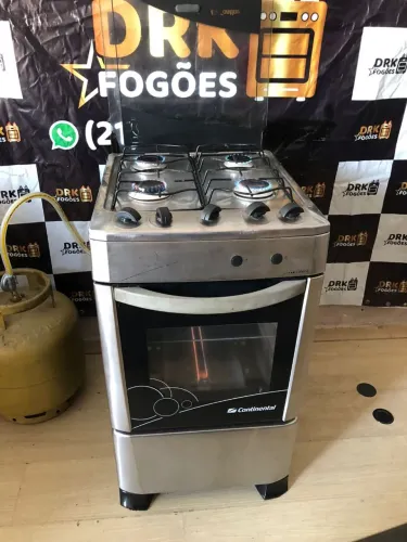 Fogão continental 4 bocas manual inox 
