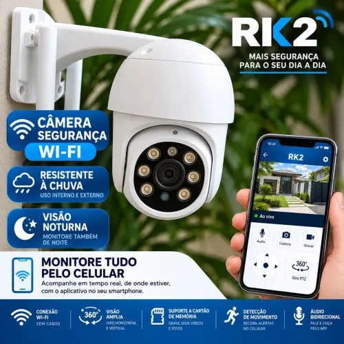 Câmera Segurança MD1743 Full HD, Alarme, Detecção Movimento.