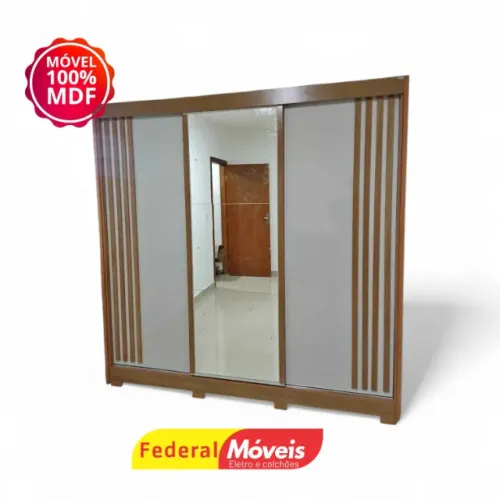 Guarda Roupa 100% MDF c/ Espelho 4 Gavetas 3 Portas - Oferta Especial!