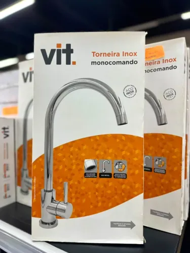 TORNEIRA MONOCOMANDO VIT INOX BICA ALTA
