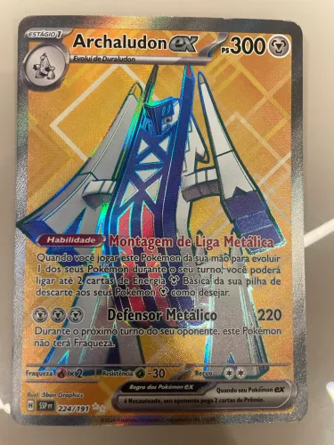 Carta Pokémon Archaludon ex 224/191 - Secreta (Fagulhas Impetuosas) - Impecável