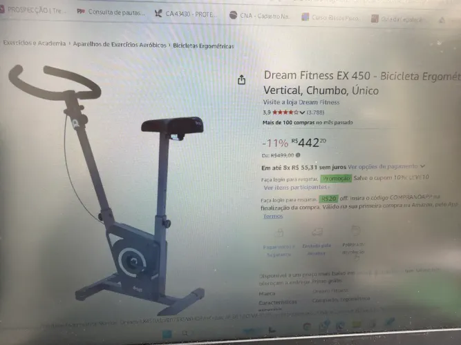 Bicicleta ergométrica Dream Fitness EX 450