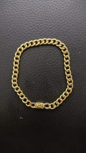 Pulseira de ouro grumet simples 18k 750 - 9,6 gramas