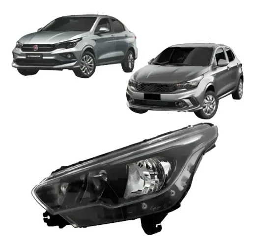 Farol Argo Cronos 17 A 25 Mascara Negra Sem Led