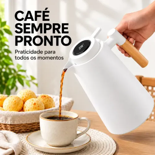 Garrafa Térmica 1 Litro Premium Com Display De Temperatura Led