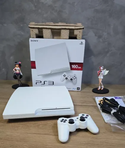 PlayStation 3 Super Slim Branco 160GB CIB - Completo na Caixa (Japonês)