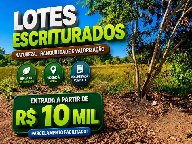 Lotes escriturados em Guarapari/ES, ENTRADA A PARTIR DE R$ 10.000, PEGO VEICULOS, TROCO
