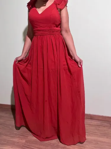 VESTIDO LONGO DE FESTA CREPE CHIFFON