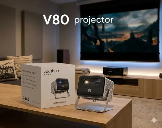Projetor Vevshao V80, 4K
