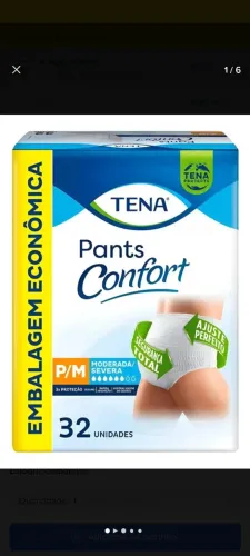 Fralda Tena pants confort tamanho p/m com 32 unidades