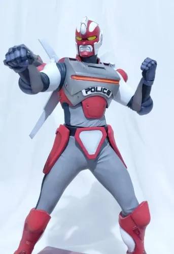 Júpiter Cybercop Estátua 3D Pintada à Mão | Os Policiais do Futuro Tokusatsu
