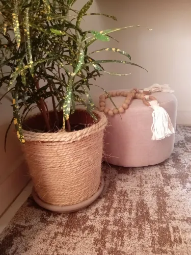 Vaso rústico decorado com sisal 23x23