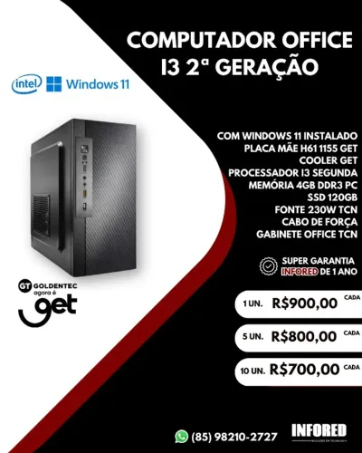 Computador Office i3 2° Geração