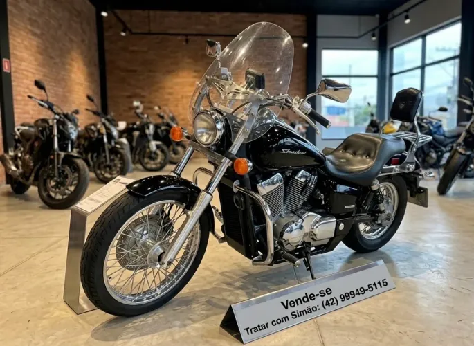 Vendo Honda Shadow 750 cc 2012 Preta ?Sem Reservas?